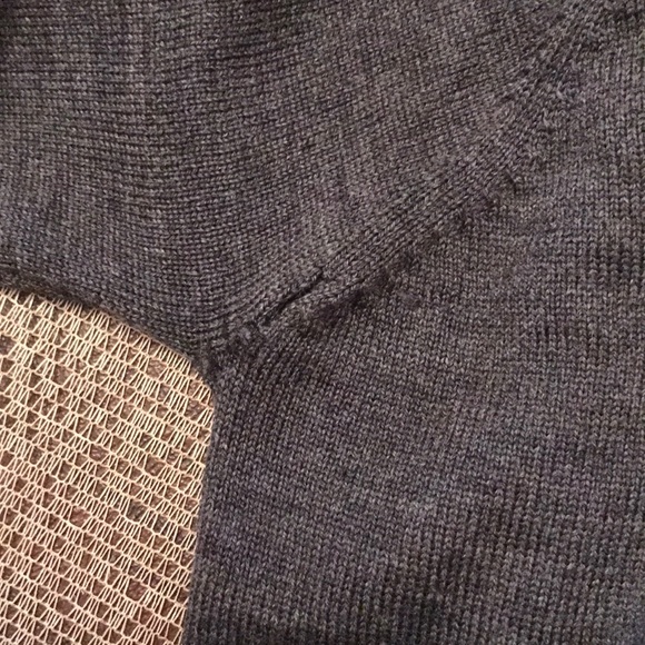 Like new, Dark Grey 💯% Wool v neck sweater - Picture 6 of 7
